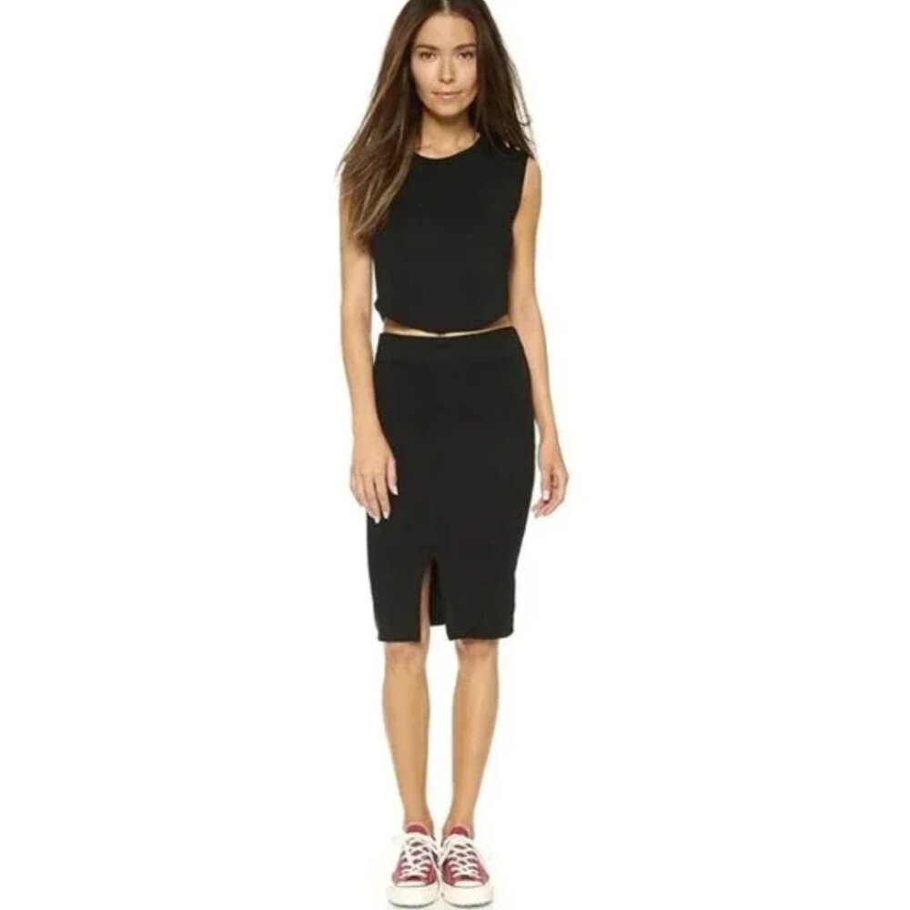 LNA Harley Pencil Skirt Black High Waist Stretch Women's Size Small Minimalist